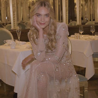 Papillon Sheer Ankle Gown Champagne