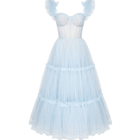 Ruffled Tulle Midi Dress Blue by Milla - Rental Hong Kong
