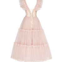 Ruffled Tulle Midi Dress Pink by Milla - Rental Hong Kong