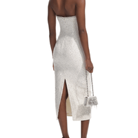 Sequin Boucle Strapless Midi Dress White by Self Portrait - Rental Hong Kong
