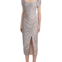 Sequin Midi Dress Silver by Self Portrait - Rental Hong Kong