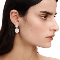 Silver Pearl Drop Earrings by Self Portrait - Rental Hong Kong