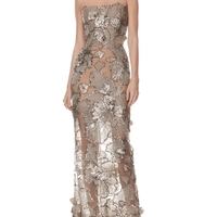 Tiffany Sequin Floral Farah Strapless Maxi Dress by Bronx and Banco - Rental Hong Kong