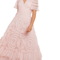 Verity Ruffle V - Neck Gown by Needle & Thread - Rental Hong Kong