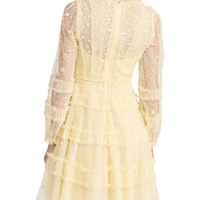 Violet shimmer micro mini dress Yellow by Needle & Thread - Rental Hong Kong