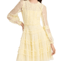 Violet shimmer micro mini dress Yellow by Needle & Thread - Rental Hong Kong