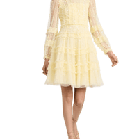 Violet shimmer micro mini dress Yellow by Needle & Thread - Rental Hong Kong