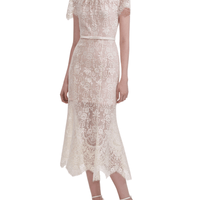 White Lace Midi Dress White by Self Portrait - Rental Hong Kong