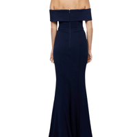 Zola Off Shoulder Gown Blue by Bariano - Rental Hong Kong