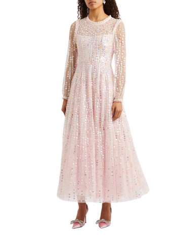 Raindrop Sequin-Embellished Tulle Gown