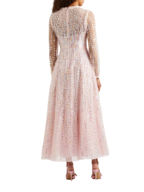 Raindrop Sequin-Embellished Tulle Gown