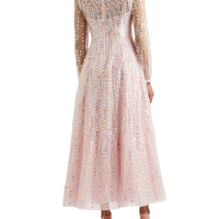 Raindrop Sequin-Embellished Tulle Gown