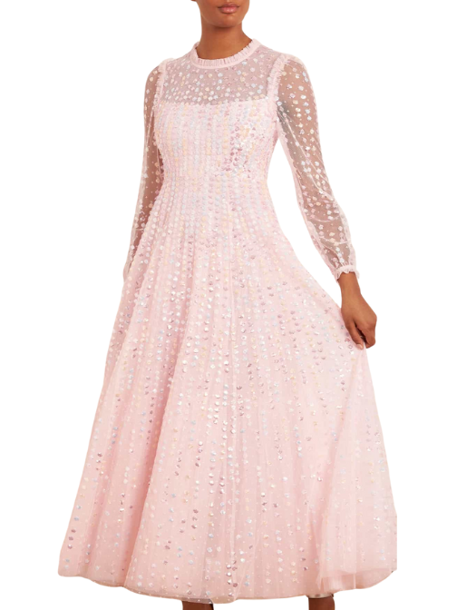 Raindrop Sequin-Embellished Tulle Gown