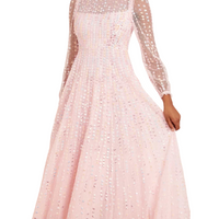 Raindrop Sequin-Embellished Tulle Gown