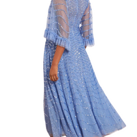 Shimmer Wave Sequin-Embellished Tulle Gown