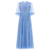 Shimmer Wave Sequin-Embellished Tulle Gown