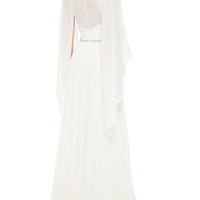 Bloom Cape-Back Embellished Chiffon Bridal Gown