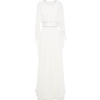 Bloom Cape-Back Embellished Chiffon Bridal Gown
