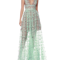 Megan Turquoise Maxi Dress Green