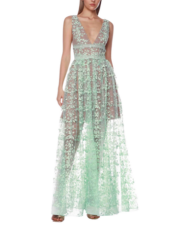 Megan Turquoise Maxi Dress Green