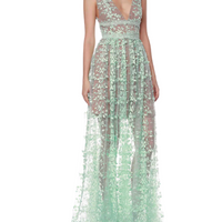 Megan Turquoise Maxi Dress Green