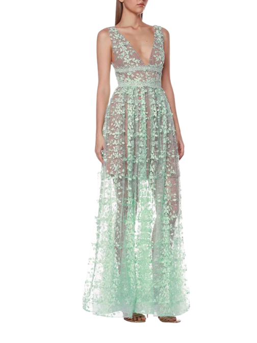 Megan Turquoise Maxi Dress Green
