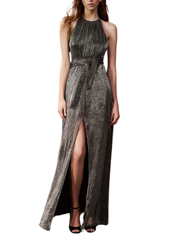 Metalic Jersey Gown Silver