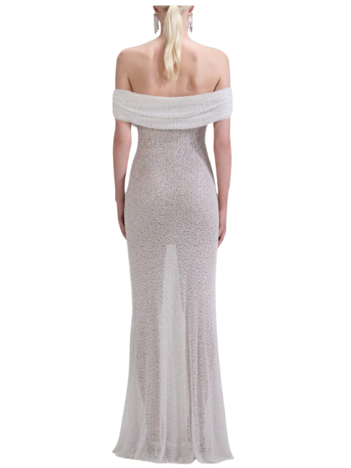 Beaded Maxi Dress White