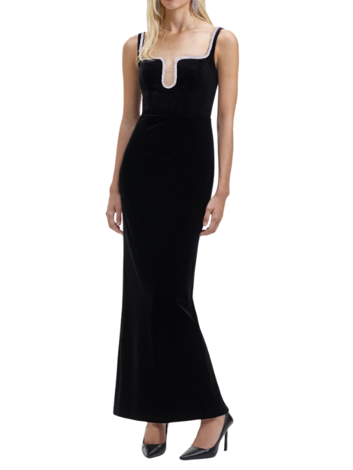 Velvet Maxi Dress Black