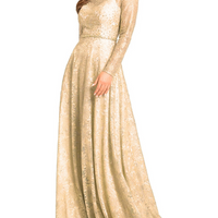 Floral Lace Gown Gold