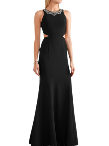 Rhinestone Cutout Dress Black