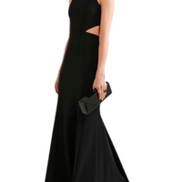Rhinestone Cutout Dress Black