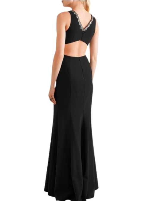 Rhinestone Cutout Dress Black