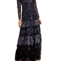Midnight Beaded Gown Black