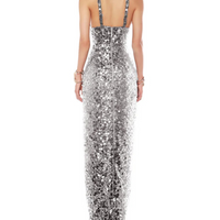 Allegra Silver Maxi Dress Silver