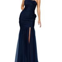 Nevaeh Gathered Organza Gown Blue
