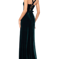 Astor Embellished Velvet Dress Green