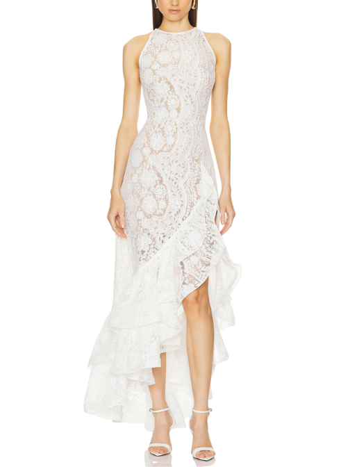 Sicilia White Ruffle Dress White