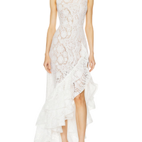 Sicilia White Ruffle Dress White