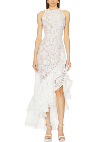 Sicilia White Ruffle Dress White