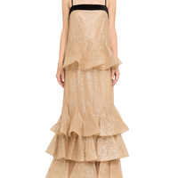 Pavilion Glitter Flutter Slip Dress Gold
