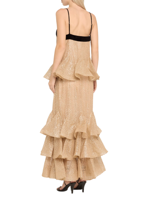 Pavilion Glitter Flutter Slip Dress Gold