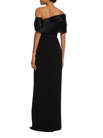 Alexis Twill & Crepe Maxi Dress Black