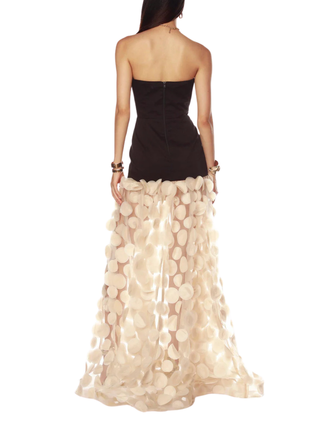 Harper Strapless Black and Beige Gown Black