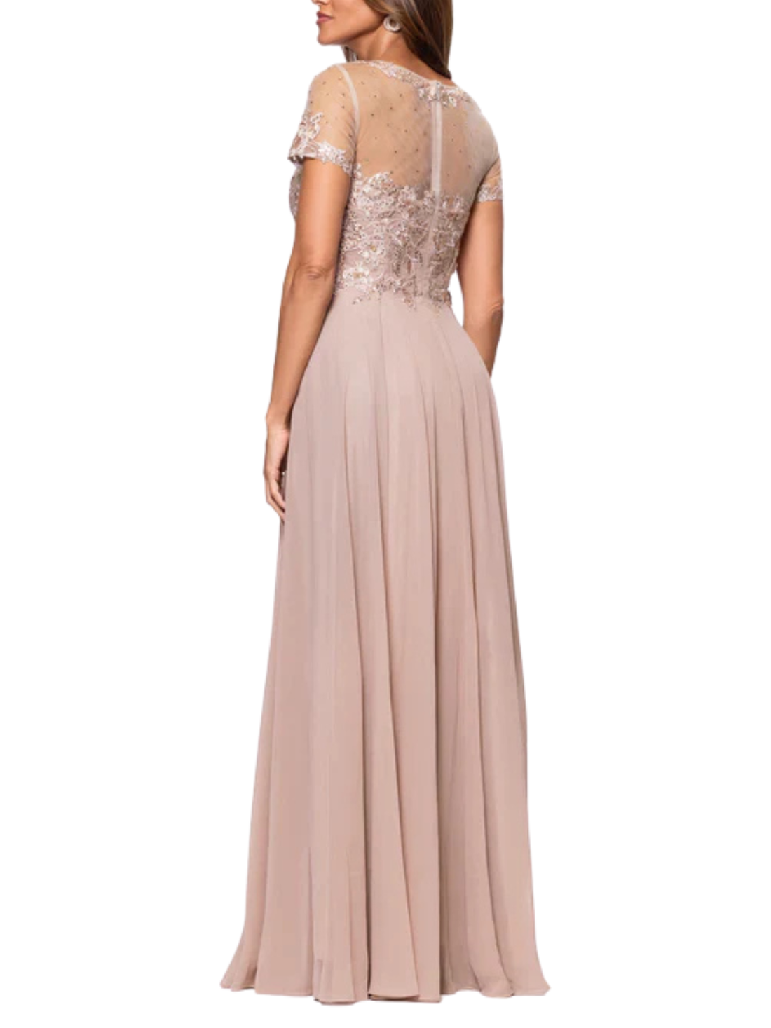 Beaded Mesh Gown
