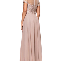 Beaded Mesh Gown