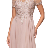 Beaded Mesh Gown