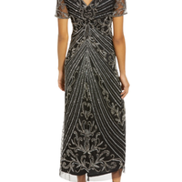 Illusion Beaded Mesh Column Dress