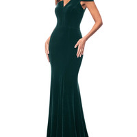 Ella Long Velvet One Shoulder Dress