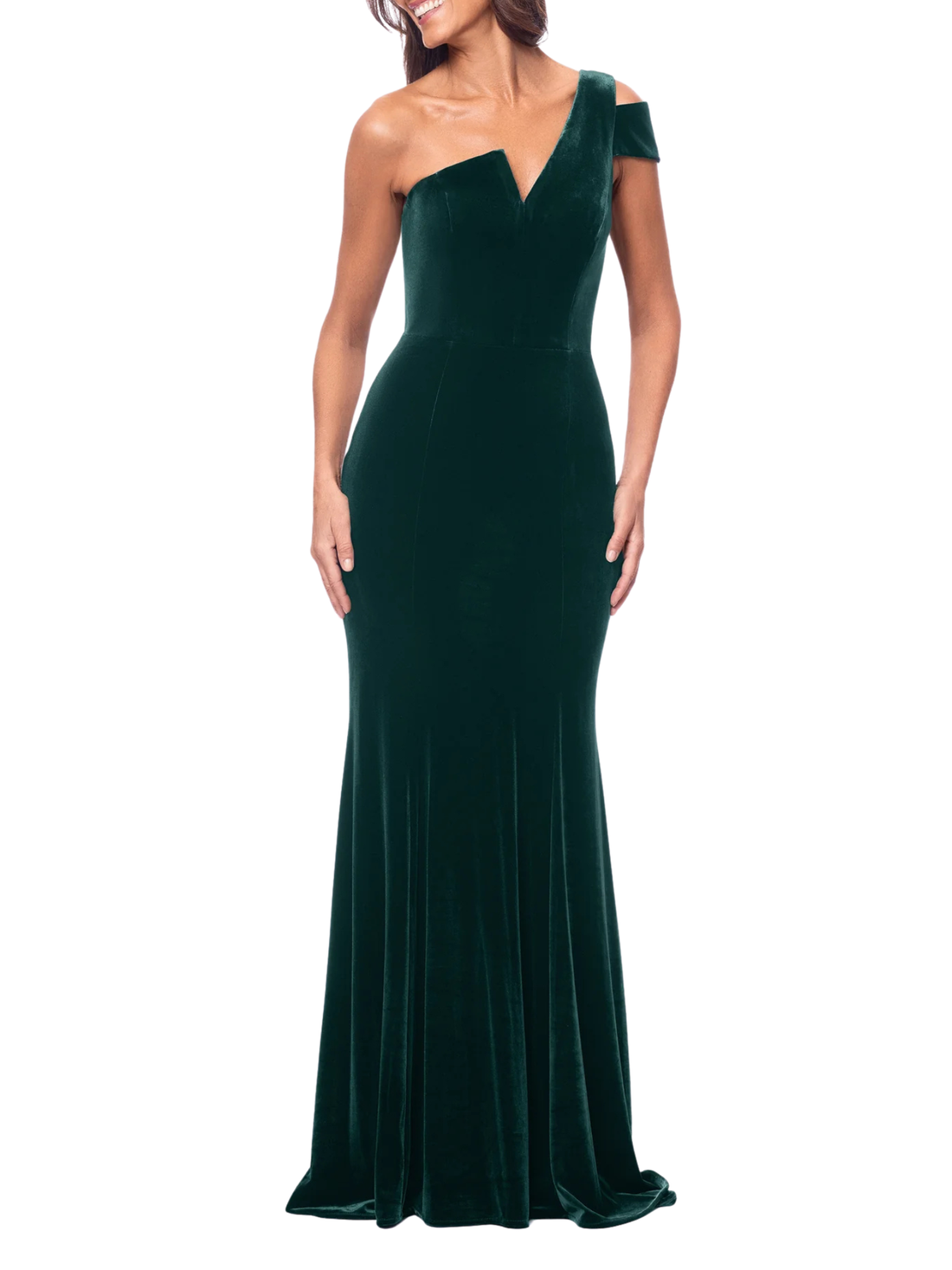 Ella Long Velvet One Shoulder Dress